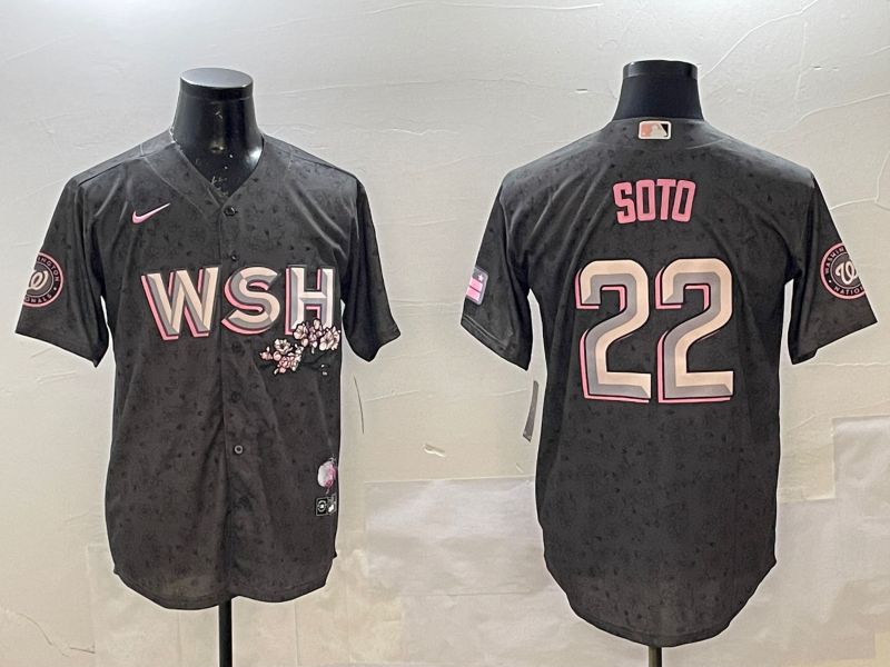 Men Washington Nationals #22 Soto Grey City Edition Game 2025 Nike MLB Jersey style 1